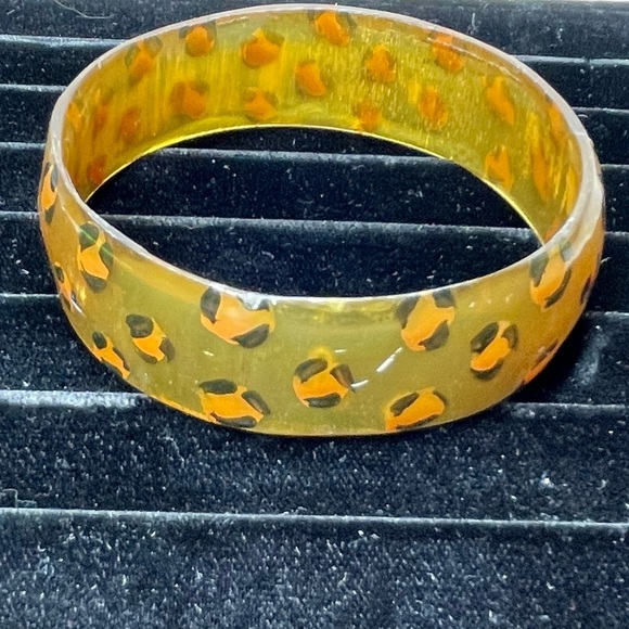 Vintage bangle bracelet cheetah leopard print retro - Picture 4 of 7